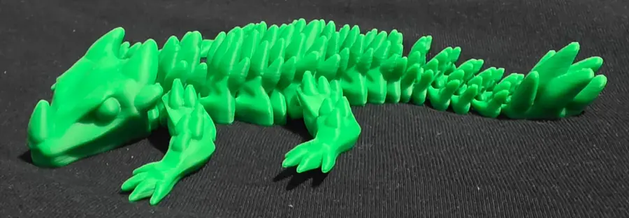Articulated dragon, red, close up