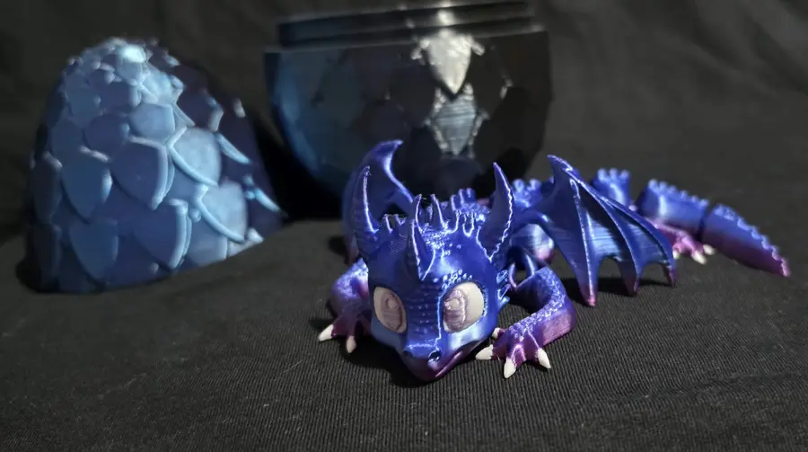 Dragon egg with dragon inside - blue egg