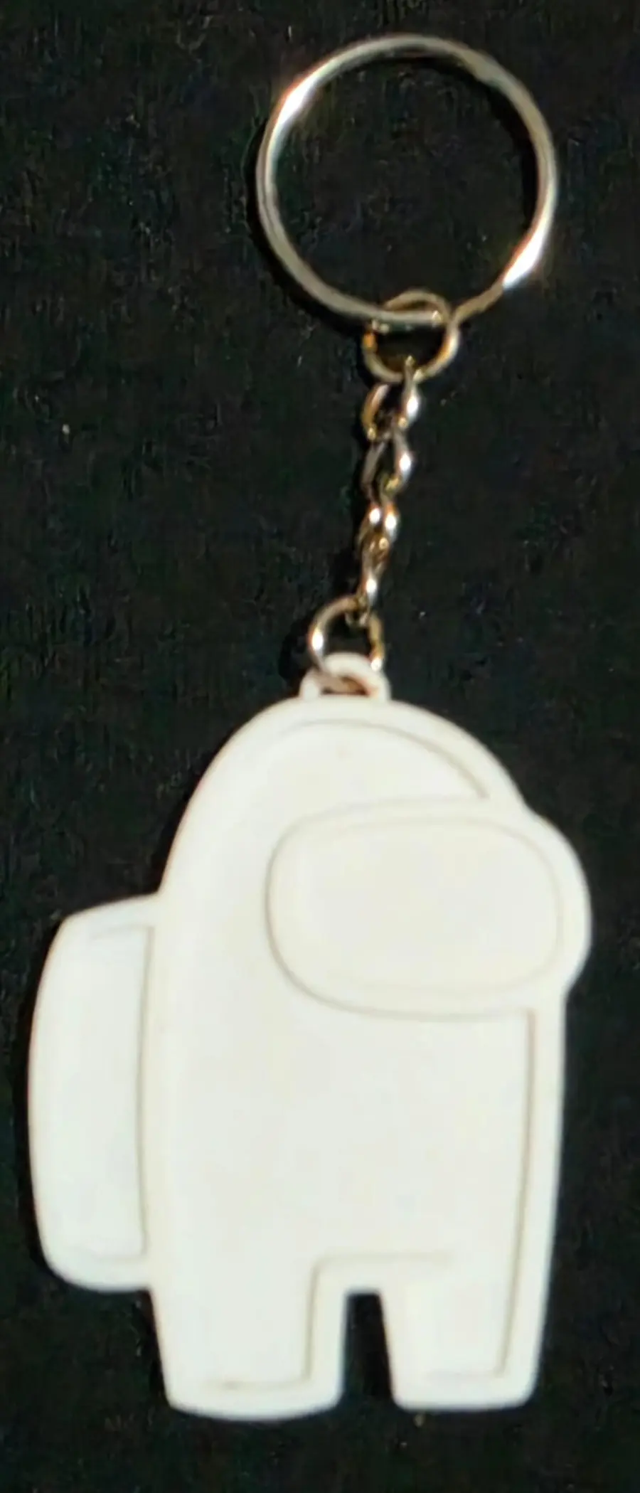 Among Us style keyring, white, close up