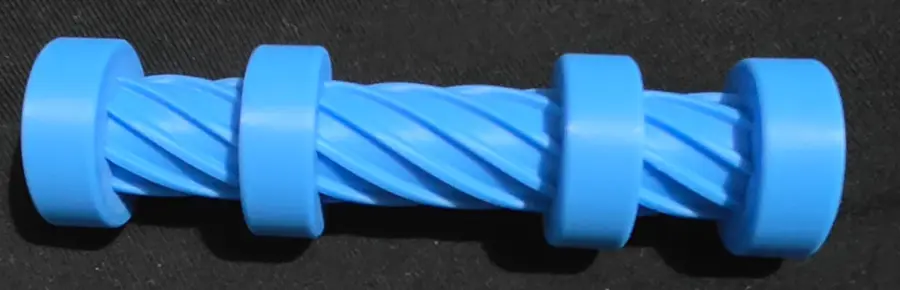 Twist fidget, blue, angled view