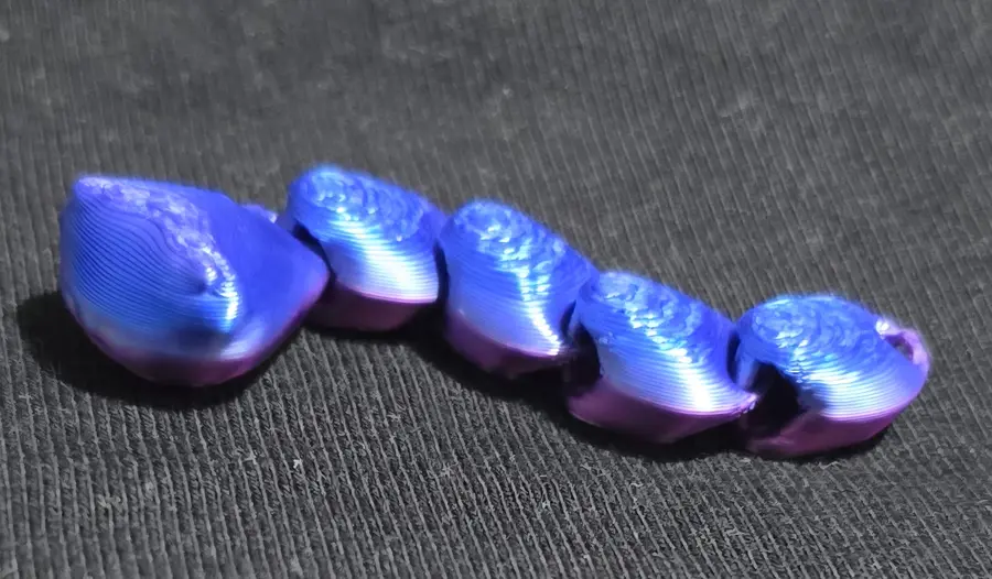 Wiggly worm fidget, blue and purple shimmer